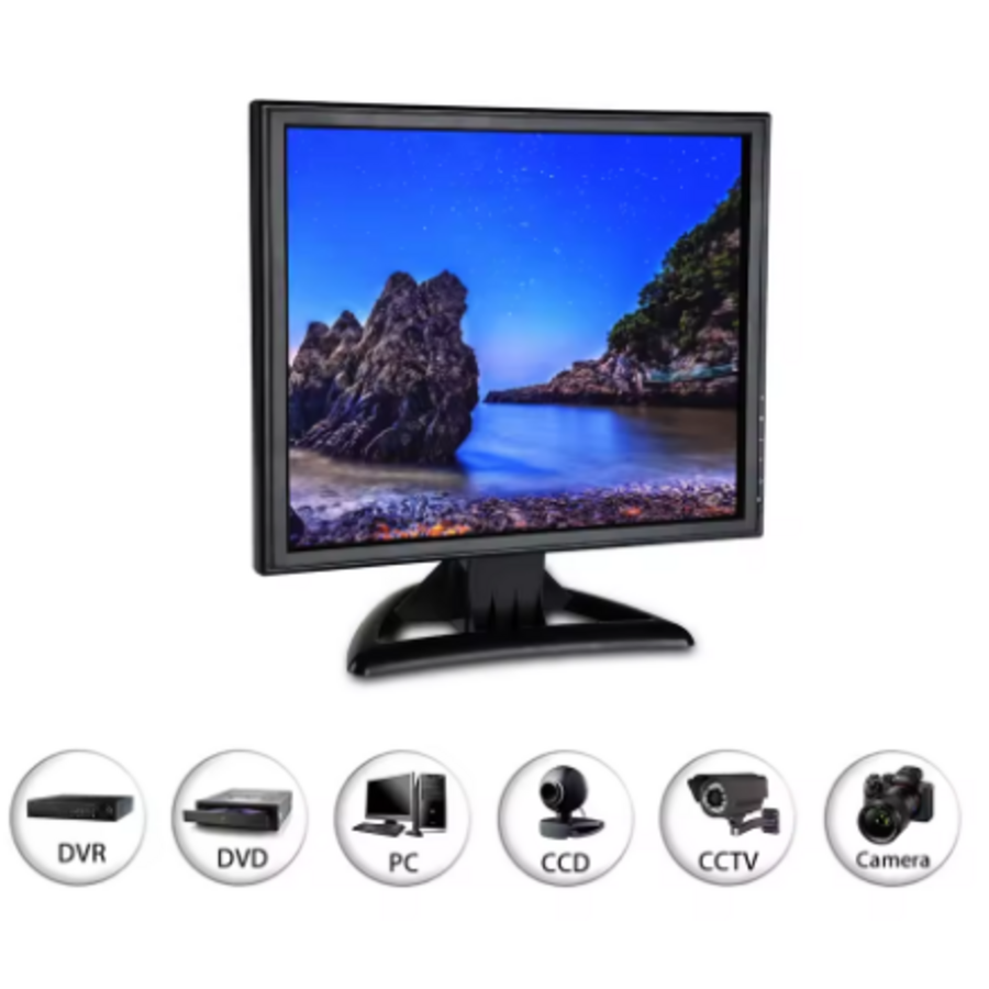 Zazitec 15-inch Beveiligingsmonitor - HDMI - AV - BNC - VGA - USB - Hoge Gevoeligheid - Metalen Behuizing-2