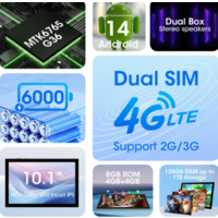 thumb-CWOWDEFU P25L - Android 14 - 10.1 Inch - 4G SIM - 8-Core CPU - 8GB RAM - 128GB Opslag - Zwart-6