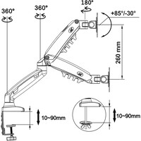 thumb-Ergosolid F80-0 Professionele Designstandaard - Voor 17"-30" LED/LCD Monitoren - Zwart-6