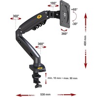 thumb-Ergosolid F80-0 Professionele Designstandaard - Voor 17"-30" LED/LCD Monitoren - Zwart-2