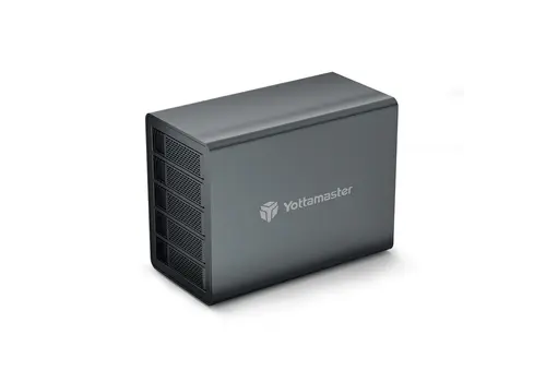 Yottamaster Y-Focus 5-Bay Externe Harde Schijf Behuizing - USB-C Daisy Chain - 270TB Opslag - 10Gbps Snelheid 