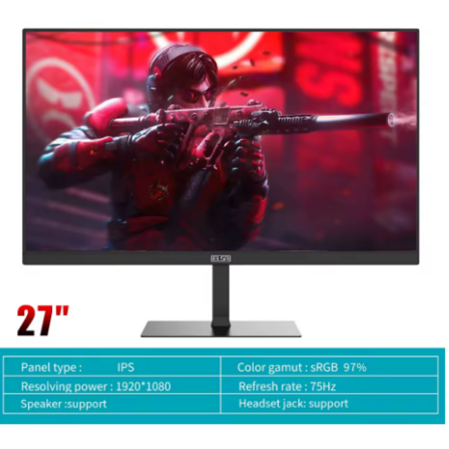 Elsa 27 Inch Monitor - IPS FHD - HDMI/VGA - 1920x1080 - Flat Panel-7