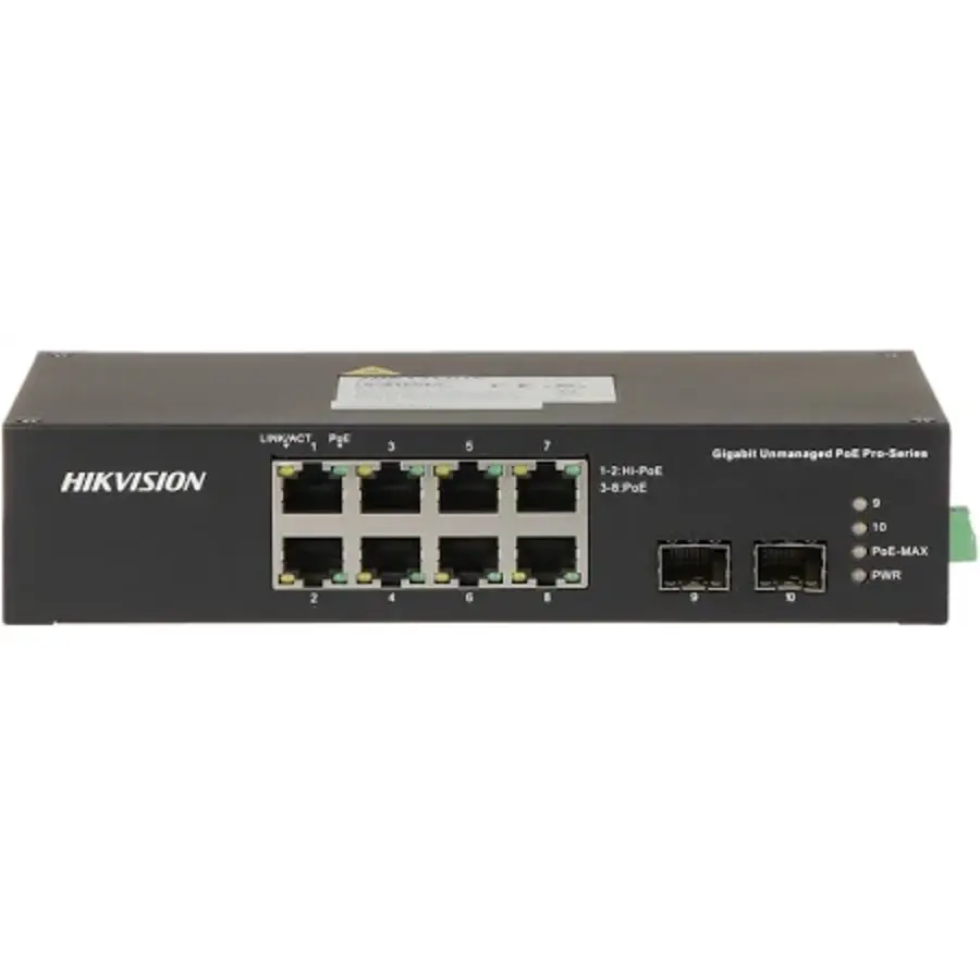 Hikvision DS-3T0510HP-E/HS – Robuuste 8-Poorts Gigabit Hi-PoE Switch voor Industriële Toepassingen-2