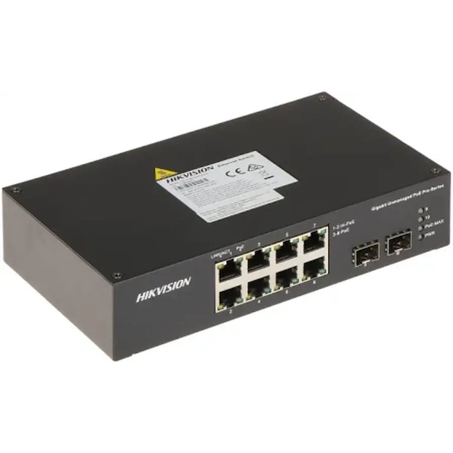 Hikvision DS-3T0510HP-E/HS – Robuuste 8-Poorts Gigabit Hi-PoE Switch voor Industriële Toepassingen-1
