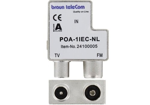 Braun teleCom PAO-1IEC-NL – Signaalverdeler met IEC-Aansluiting voor Optimale TV- en Radiosignaalverdeling 