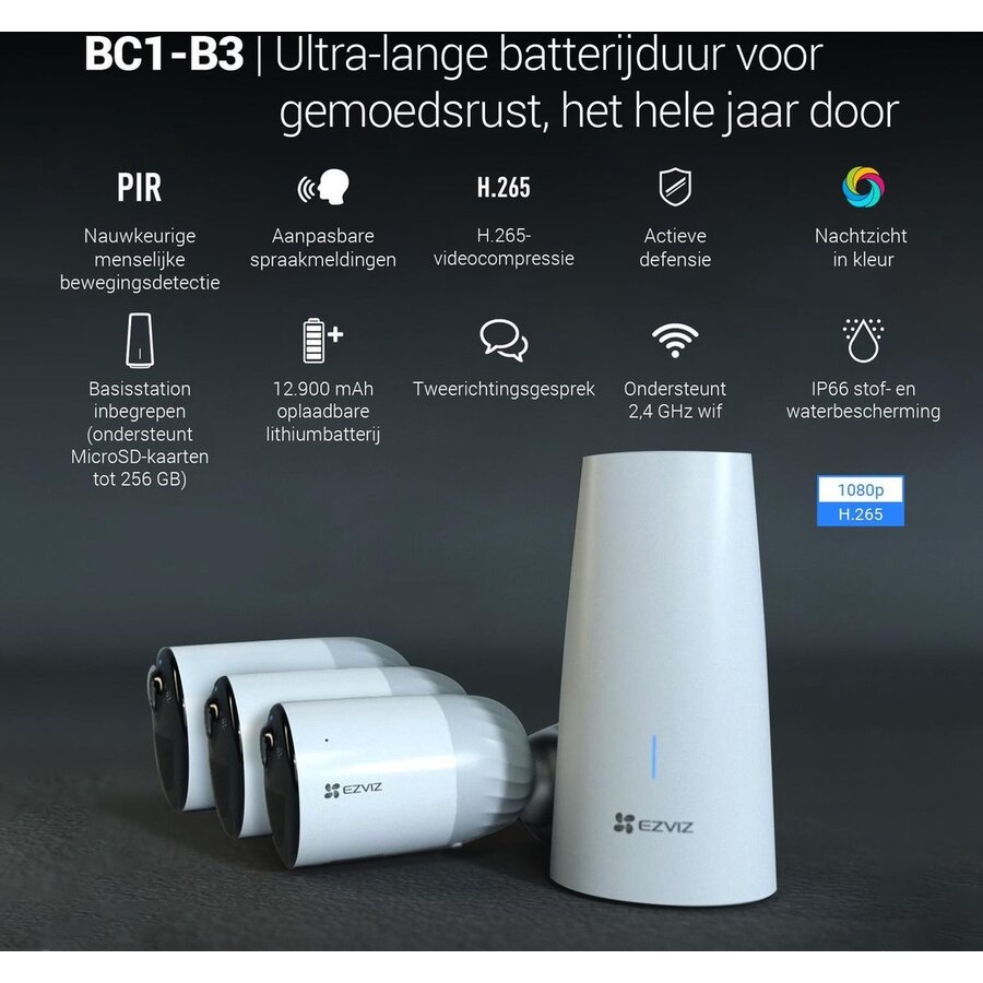EZVIZ BC1-B3 – Draadloze Beveiligingscamera Set met 365 Dagen Batterijduur-10