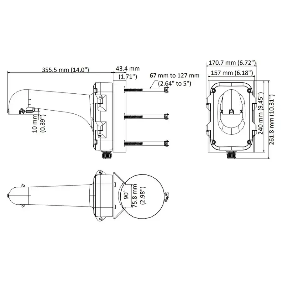 Hikvision DS-1604ZJ-Pole – Verticale Paalmontagebeugel voor Speed Dome Camera's-4