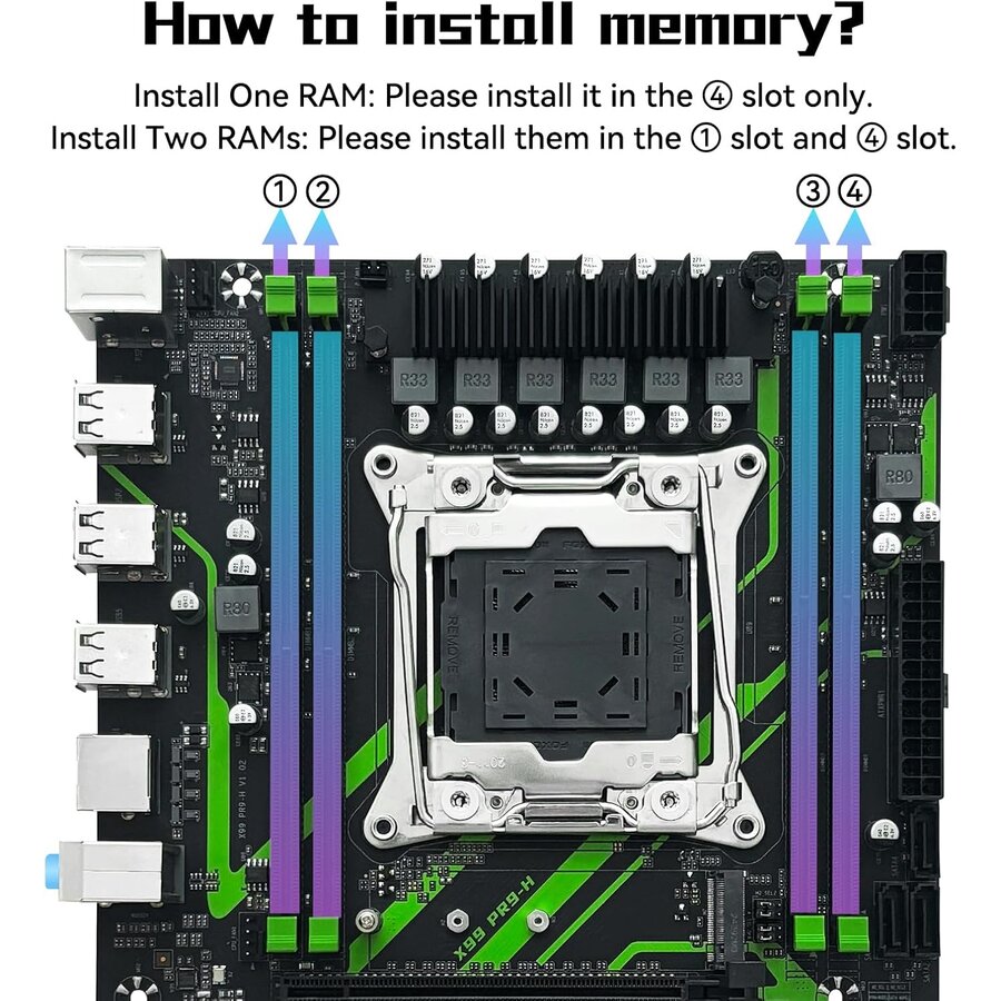 Zazitec Machinist Esports Deluxe mATX Moederbord – Compatibel met Intel Xeon E5-2680 v4 (LGA2011-3)-4