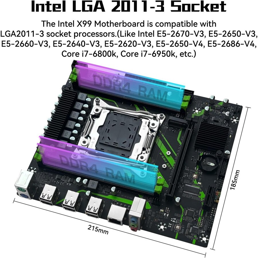 Zazitec Machinist Esports Deluxe mATX Moederbord – Compatibel met Intel Xeon E5-2680 v4 (LGA2011-3)-3
