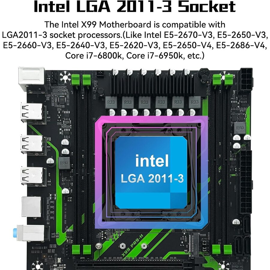 Zazitec Machinist Esports Deluxe mATX Moederbord – Compatibel met Intel Xeon E5-2680 v4 (LGA2011-3)-2