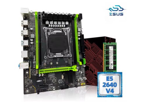 ZSUS X99 P4 Moederbordset met Intel Xeon E5-2650 v4 – LGA2011-3, DDR4, Micro-ATX 