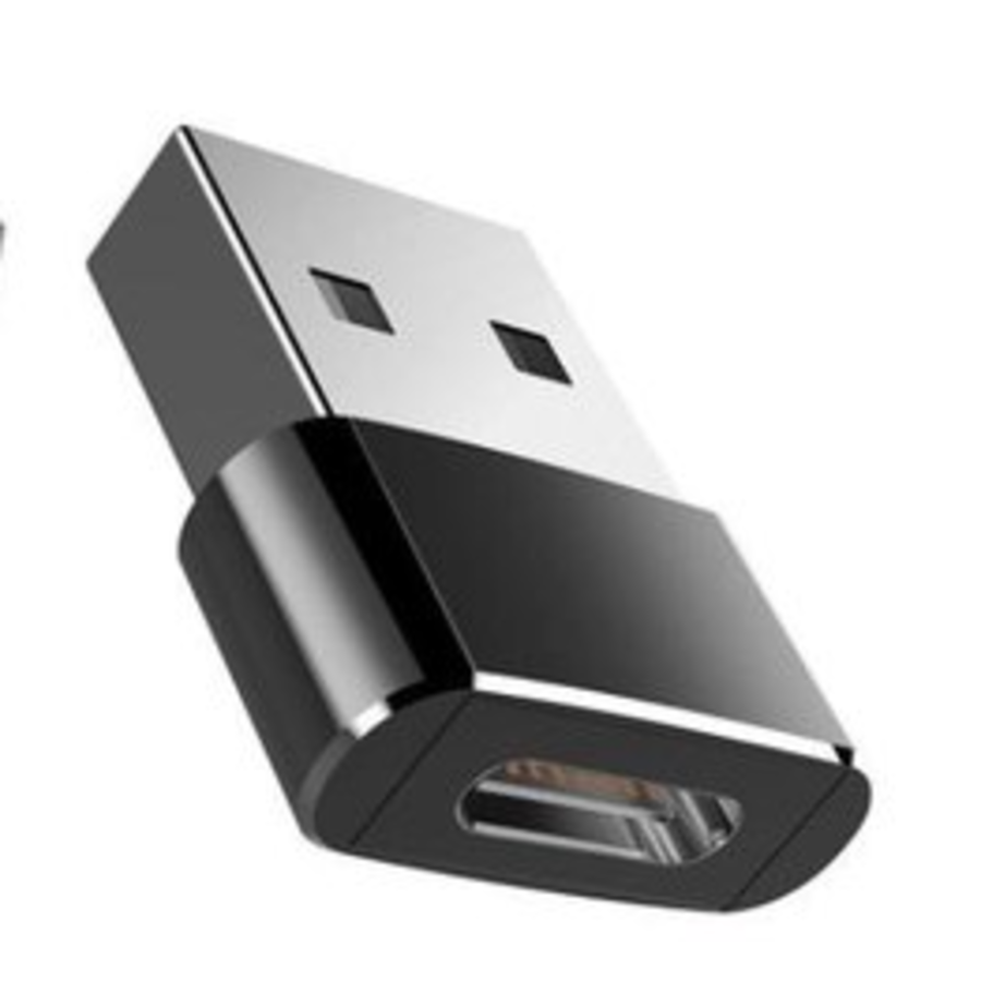 USB 3.0 A Male naar USB-C Female kabel - Zwart-1