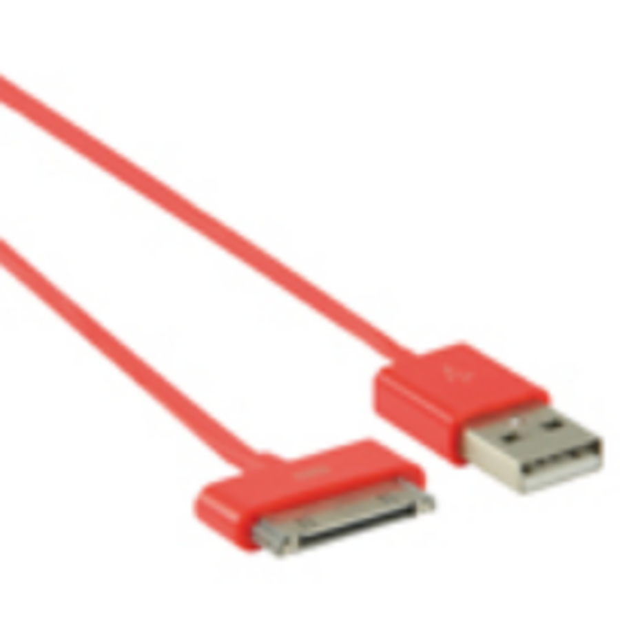 Valueline Sync & Charge-kabel – USB-A naar 30-pins Dock – 1 meter – Rood-1