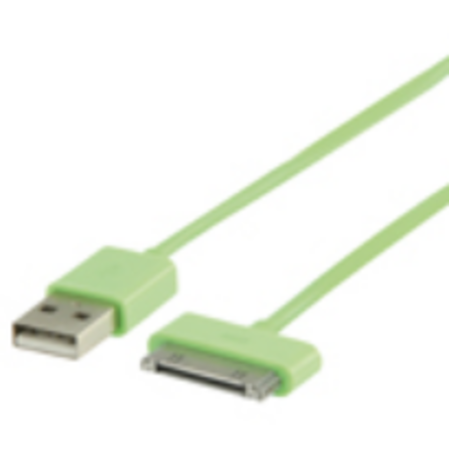 Valueline Sync & Charge-kabel – USB-A naar 30-pins Dock – 2 meter – Groen-1