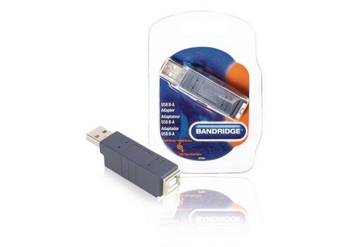Bandridge USB B-A Adapter – USB-B Male naar USB-A Female – Hoogwaardige Verloopstekker 