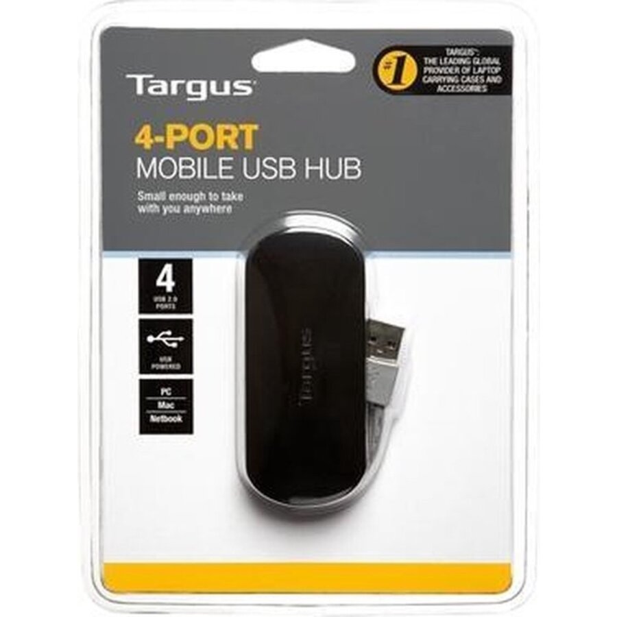Targus 4-Port Mobile USB Hub – ACH111EU – Compacte USB 2.0 Hub voor Laptop en Mac-3