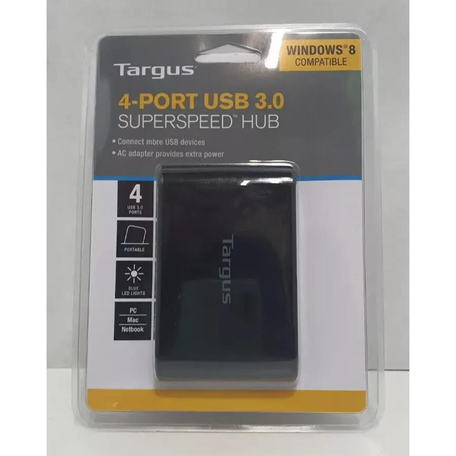 Targus USB 3.0 4-Port Hub – ACH119EU – Supersnelle USB-hub met externe voeding-2