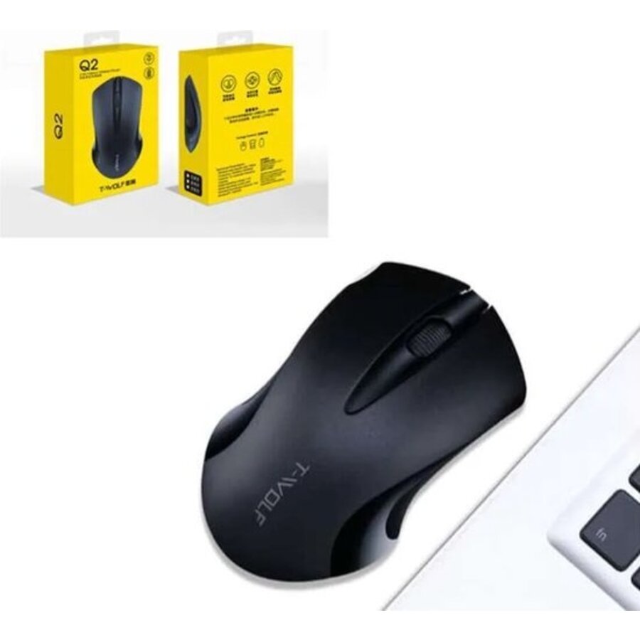T-WOLF Q2 Draadloze Muis – 2.4GHz, 1600 DPI, Zwart-2