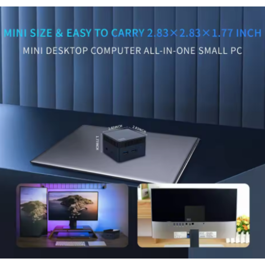 Zazitec M6S Mini PC – Intel Alder Lake-N100 – 12GB LPDDR5 RAM – 512GB NVMe SSD-2