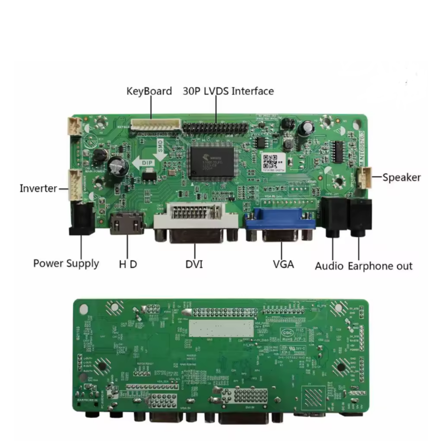 VSDISPLAY HDMI VGA DVI LVDS Controller Board voor 23.8" 1920x1080 LM238WF5-SSA1 30-Pins LCD-scherm-3