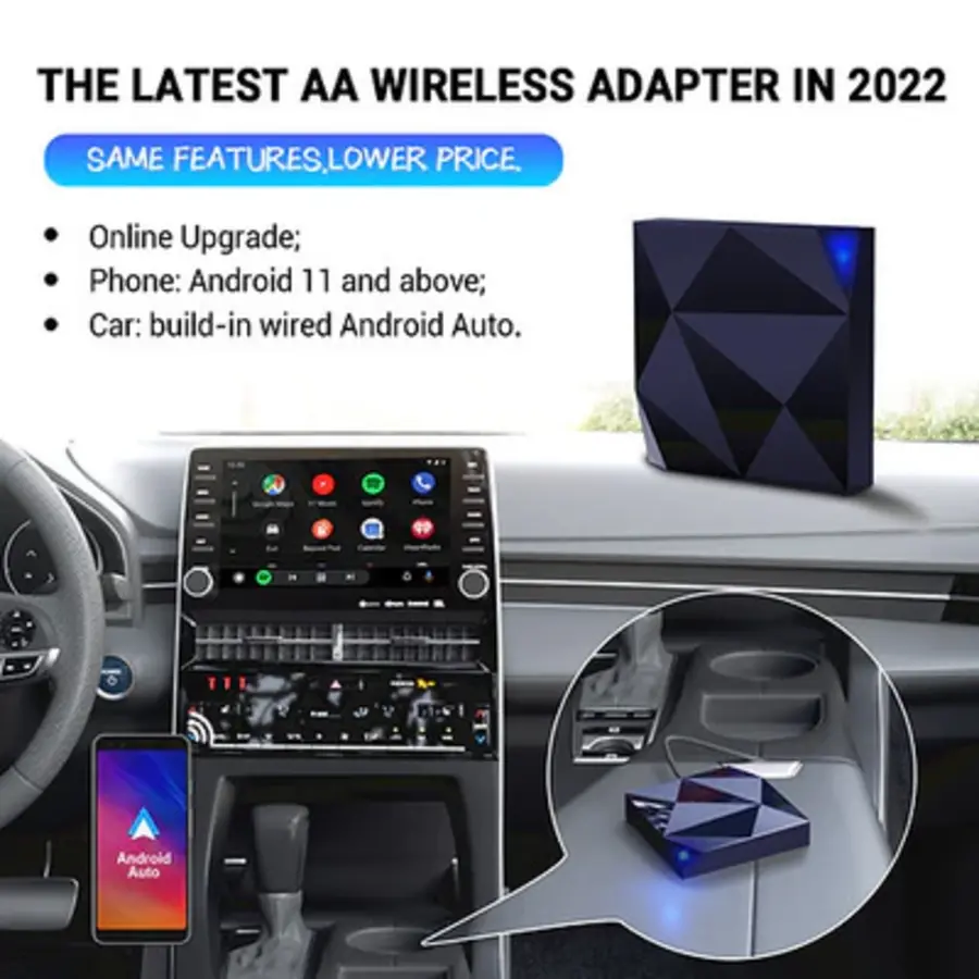 KYEBRIQ R2-LITE – Draadloze Android Auto Adapter voor Auto's met Bekabelde Android Auto (Android 11+)-6