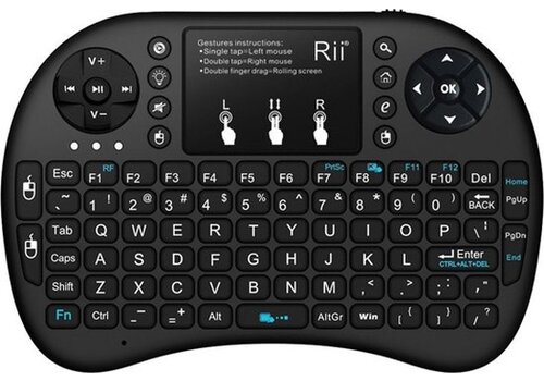 Rii i8 Plus Mini Draadloos Toetsenbord met Touchpad en Achtergrondverlichting – 2.4GHz USB 