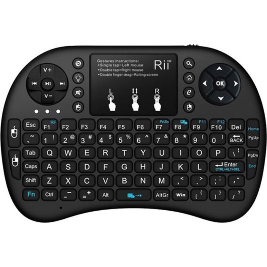 Rii i8 Plus Mini Draadloos Toetsenbord met Touchpad en Achtergrondverlichting – 2.4GHz USB-1