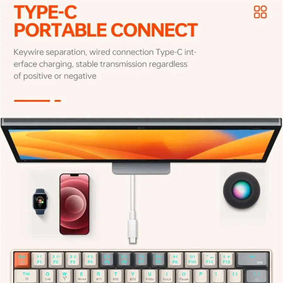 T-WOLF T30 Bluetooth Toetsenbord – Compact - Draadloos - RGB Verlicht-7