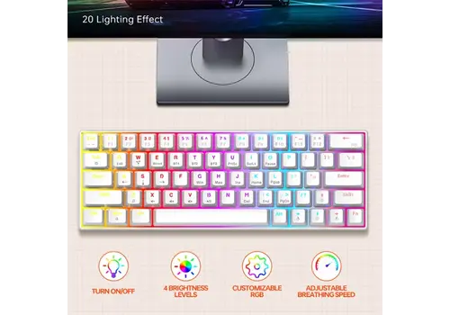 T-WOLF T30 Bluetooth Toetsenbord – Compact - Draadloos - RGB Verlicht 