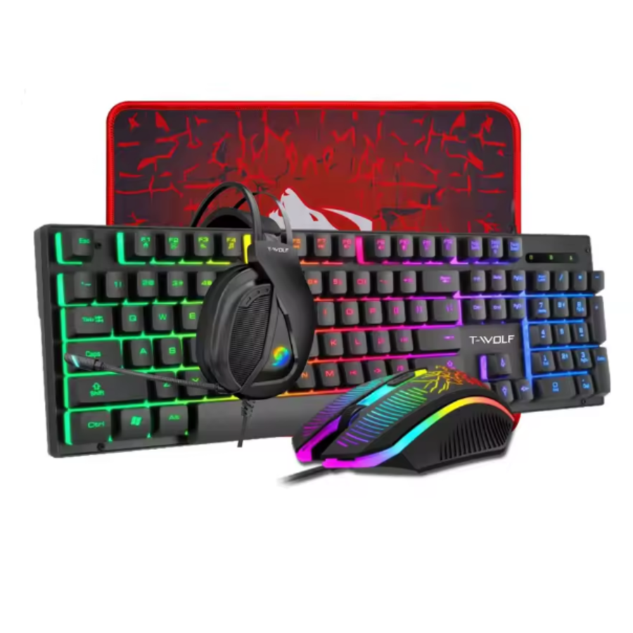 T-WOLF TF400 4-in-1 Gaming Set – RGB Toetsenbord, Muis, Headset en Muismat-2