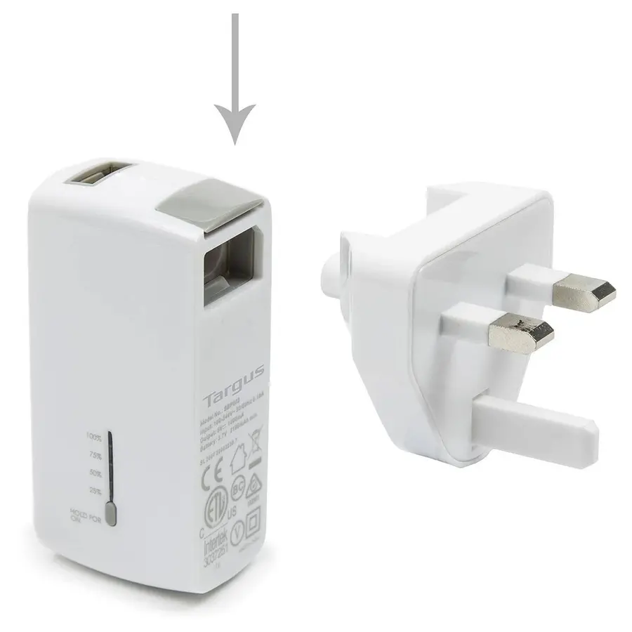 Targus APD752EU 2-in-1 USB-Wandlader en Powerbank - 2100mAh - Wit-3