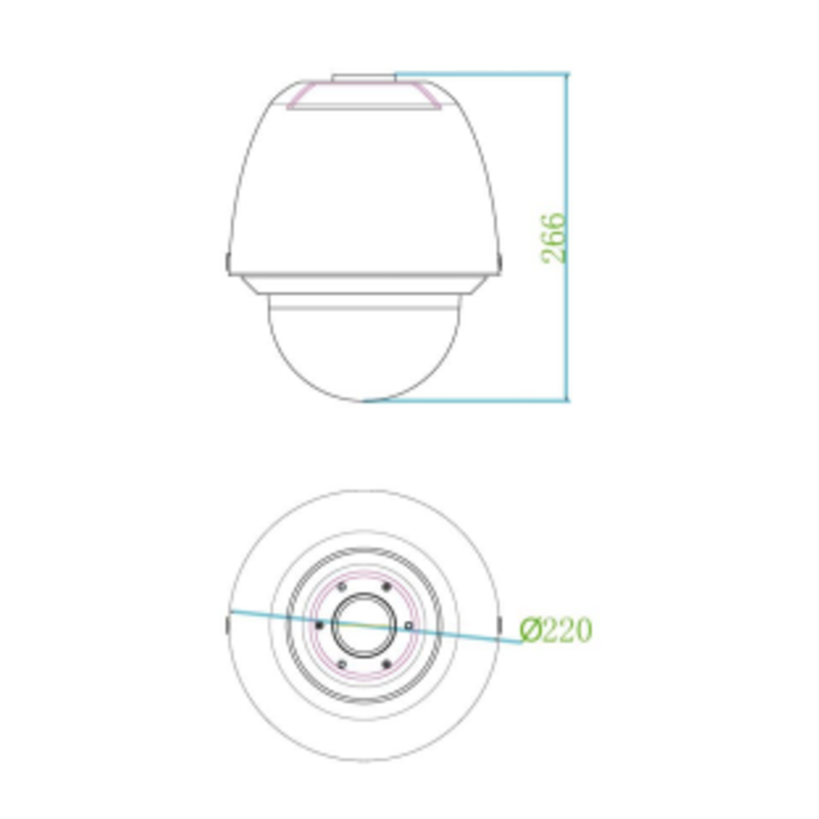 TruVision TVP‑2401‑SB – 1080p HD‑TVI PTZ‑domecamera met 30× zoom │ IP66-2