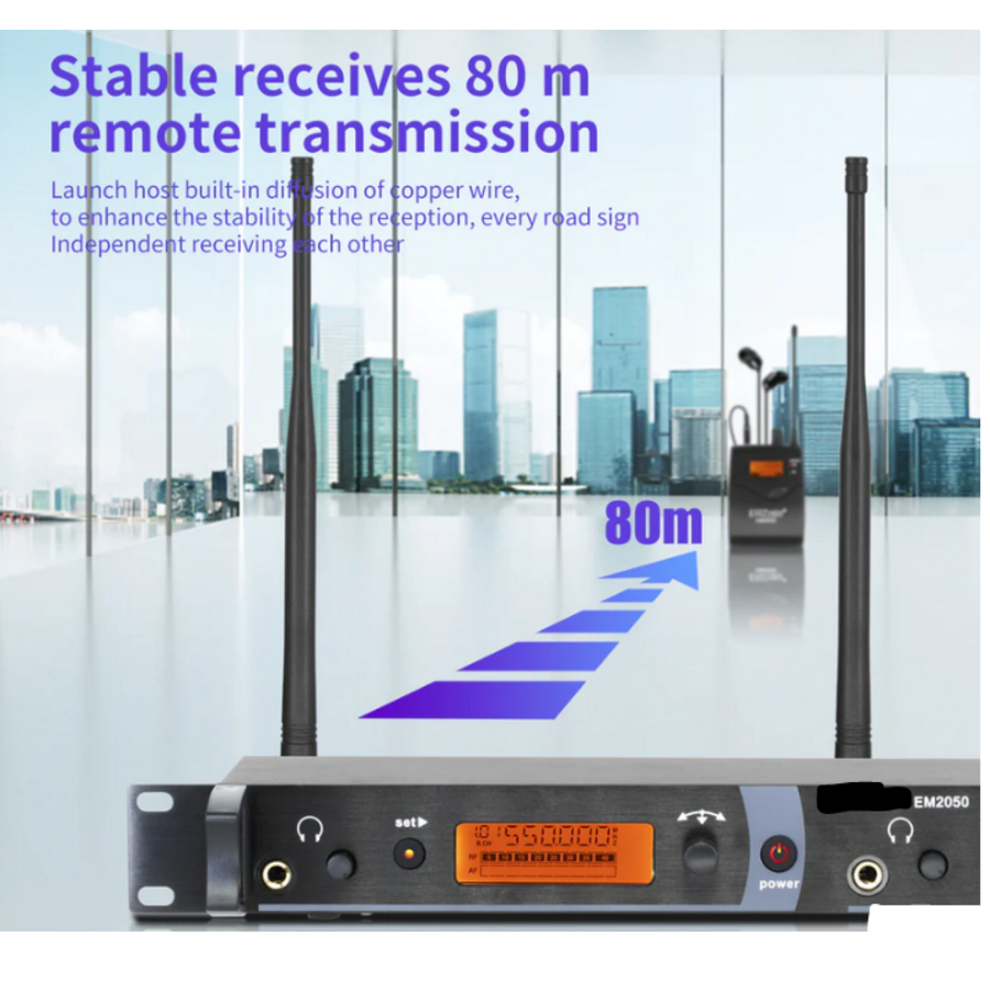 Zazitec Wireless In-Ear Monitor System EM2050 – 1 Transmitter + 2 Headset Receivers-4