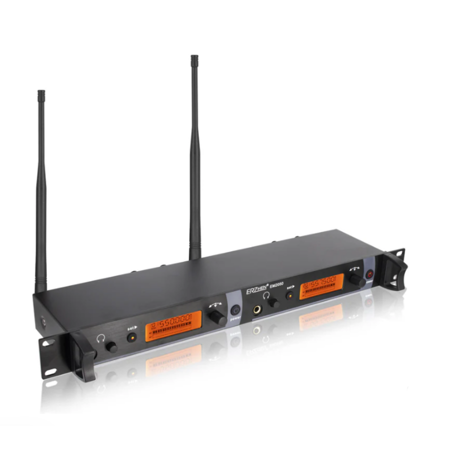 Zazitec Wireless In-Ear Monitor System EM2050 – 1 Transmitter + 2 Headset Receivers-2