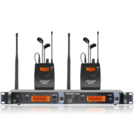 thumb-Zazitec Wireless In-Ear Monitor System EM2050 – 1 Transmitter + 2 Headset Receivers-1
