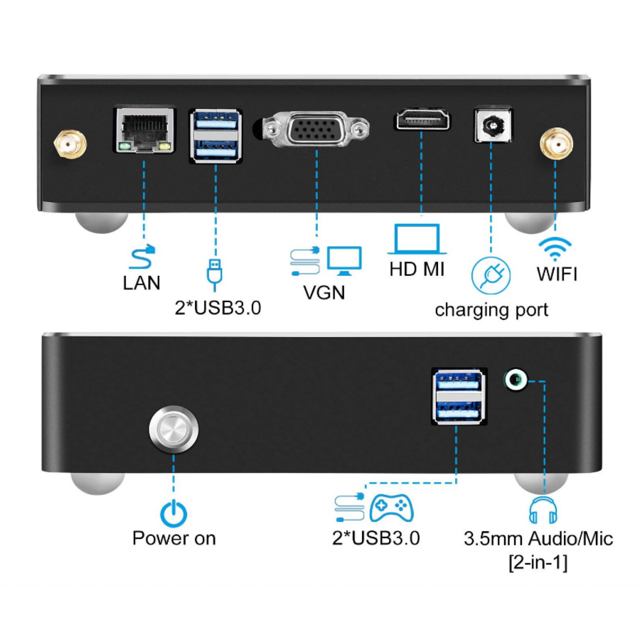 ZAZITEC ZSUS Mini PC – Intel Core i5 – 8GB RAM – 256GB SSD – Windows 10-4