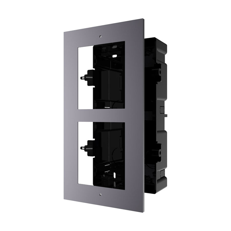 Hikvision DS-KD-ACF2/Plastic – Inbouwframe voor Modulaire Intercom – 2 Modules – Kunststof Behuizing-1