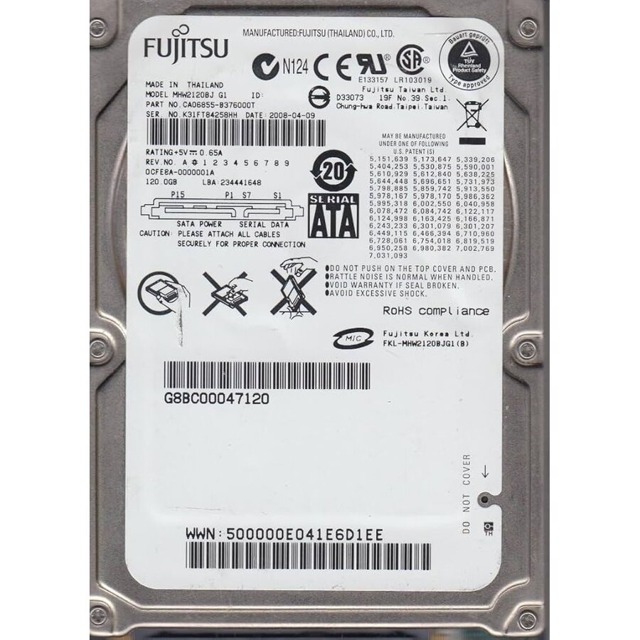Fujitsu 120GB 2.5" Interne Harde Schijf – SATA – Compact & Betrouwbaar – Ideaal voor Laptop, DVR & Basisopslag-1