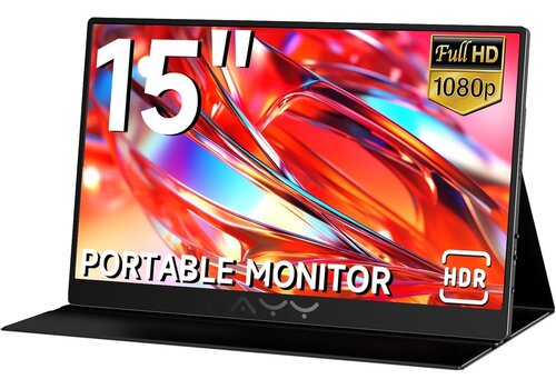 Zazitec 15.6" Portable Monitor – Full HD – 2× USB-C – Micro-HDMI – 3.5mm Audio – Ultradun & Draagbaar 