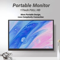thumb-Zazitec 17" Draagbare Monitor – HD 1440×900 – 60Hz – USB-C & HDMI – Extern Scherm voor Laptop, PC, Telefoon & Gaming-2