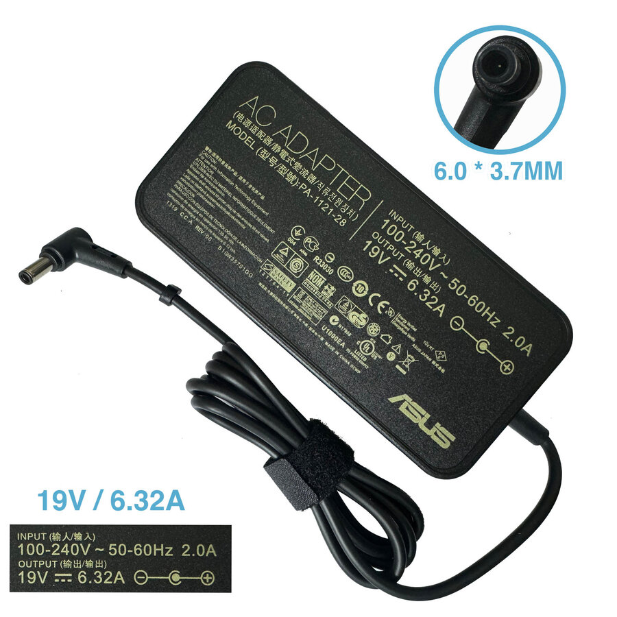 Oplader geschikt voor Asus – 123W – 6.0 × 3.7 mm – 19.5V / 6.3A-1