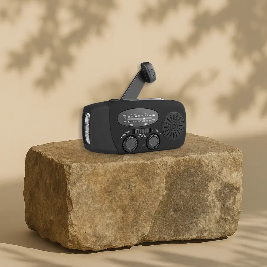 Zazitec Solar Crank Emergency Radio – AM/FM – Powerbank – Solar & Hand Crank – Zaklamp – Noodradio & Telefoonlader-1