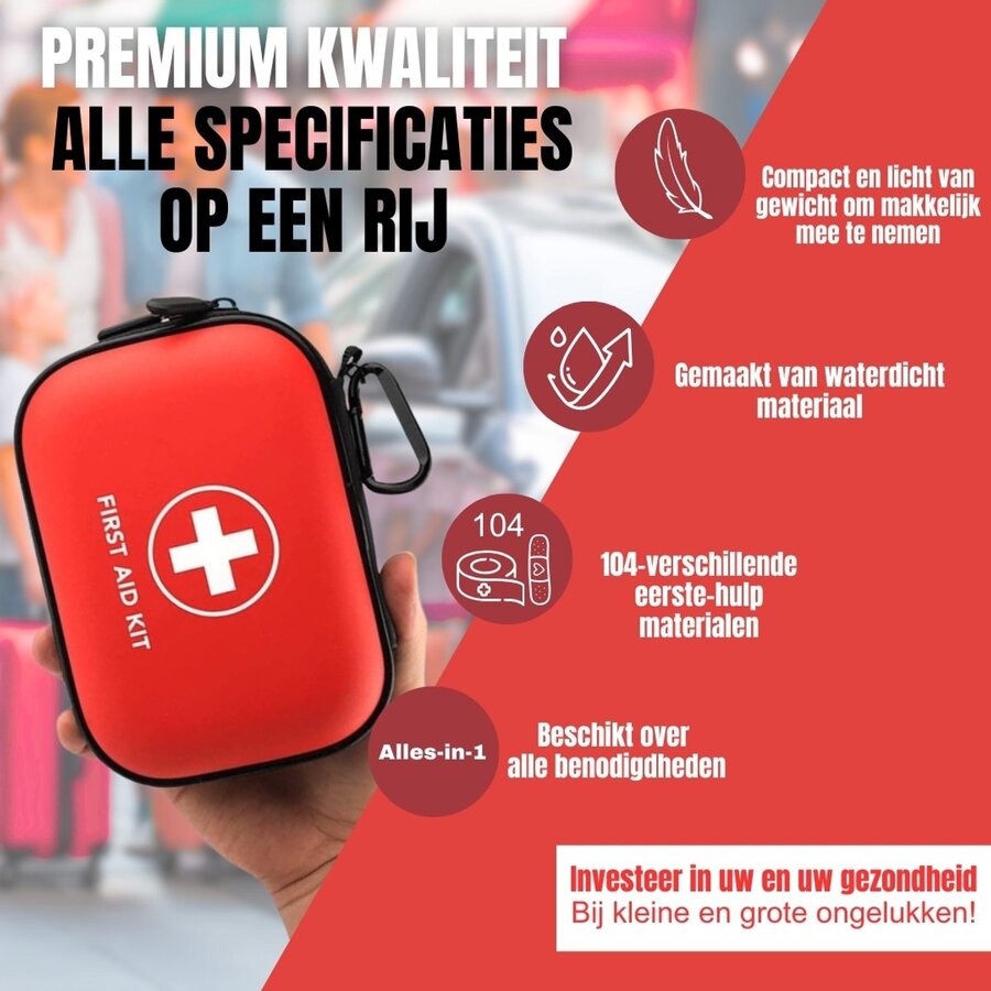 Zazitec First Aid EHBO Kit – Complete Eerste Hulp Set – Compact & Waterbestendig – Ideaal voor Thuis, Auto, Werk & Outdoor-7