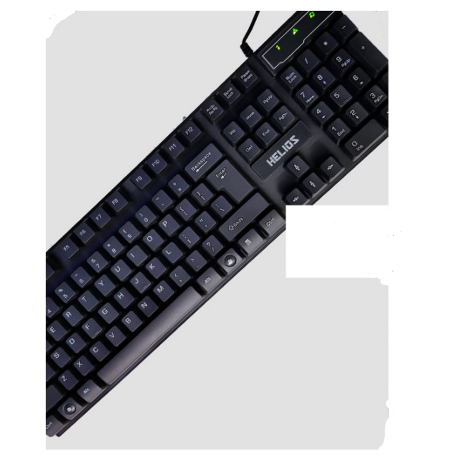 HELIOS HMK002 Toetsenbord – 104 Toetsen – QWERTY Engels – USB – Ergonomisch – Voor PC, Laptop & Desktop-1