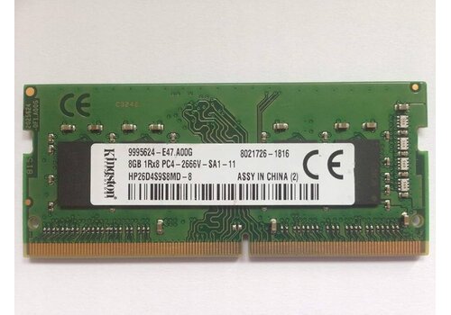 Kingston 8GB DDR4 Laptop Geheugen – 2666MHz – PC4-2666V – 1Rx8 – HP26D4S9S8MD-8 