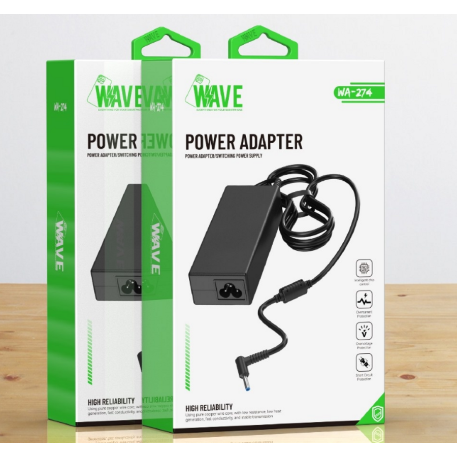 WAVE Power Adapter 65W Blue Pin – Laptop Oplader voor HP – 19.5V 3.33A – Betrouwbare Vervangende Adapter-1