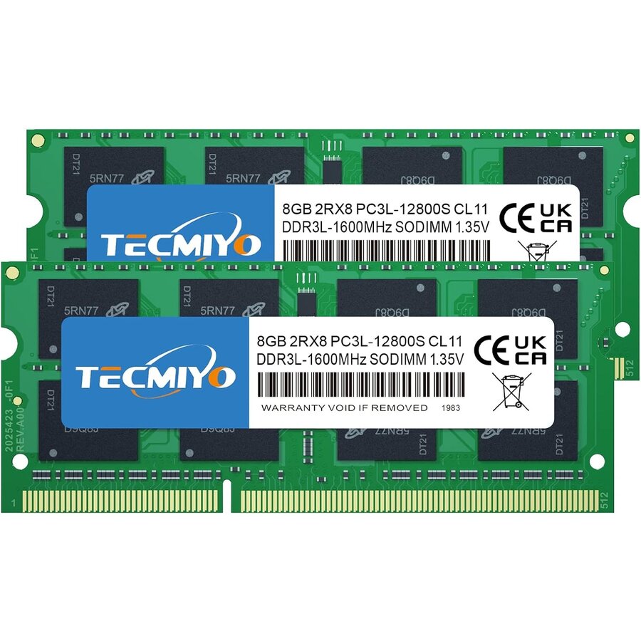 Tecmiyo 8GB DDR3 1600MHz SO-DIMM Laptop Geheugen – PC3-12800S CL11 1.5V (2stuks0-1