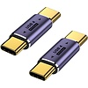 Zazitec USB-C naar USB-C Adapter - Set van 2 - Male to Male - 100W Power Delivery - 40Gbps Dataoverdracht - 8K Video - Paars