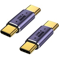 thumb-Zazitec USB-C naar USB-C Adapter - Set van 2 - Male to Male - 100W Power Delivery - 40Gbps Dataoverdracht - 8K Video - Paars-1
