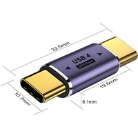 thumb-Zazitec USB-C naar USB-C Adapter - Set van 2 - Male to Male - 100W Power Delivery - 40Gbps Dataoverdracht - 8K Video - Paars-6